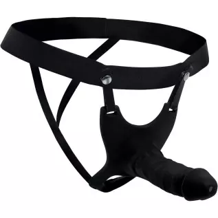 Hollow Silicone Dildo Strap-on - Black