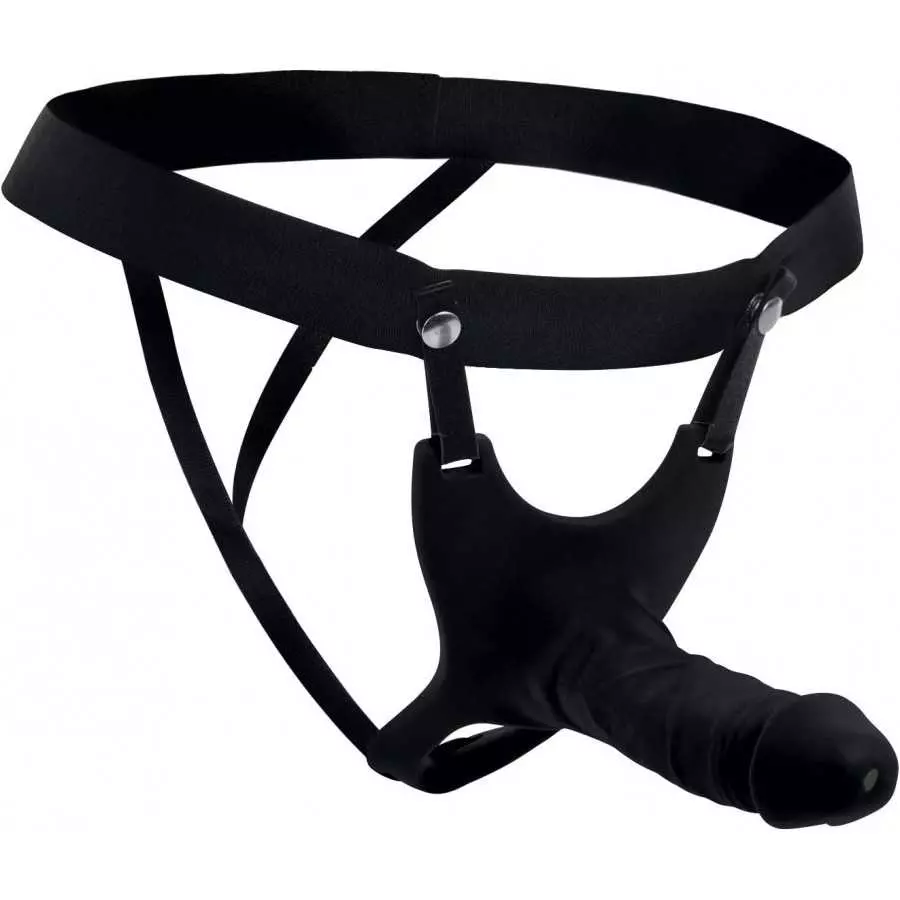 Hollow Silicone Dildo Strap-on - Black Hollow Silicone Dildo Strap-on - Black