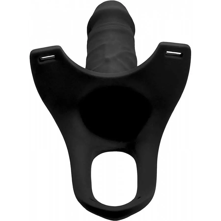 Hollow Silicone Dildo Strap-on - Black