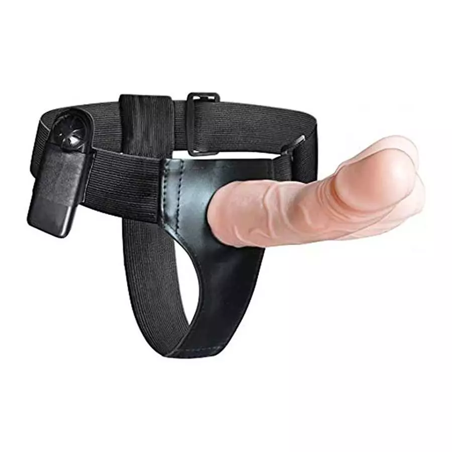 Strap on Dildo Harness for Men to Use on Women with Vibrating Hollow Dildo Strap on Dildo Harness for Men to Use on Women with Vibrating Hollow Dildo