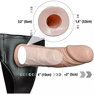 Strap on Dildo Harness for Men to Use on Women with Vibrating Hollow Dildo Strap on Dildo Harness for Men to Use on Women with Vibrating Hollow Dildo