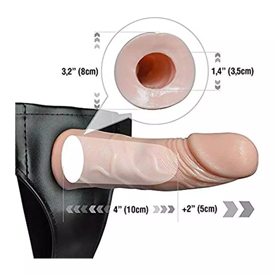 Strap on Dildo Harness for Men to Use on Women with Vibrating Hollow Dildo