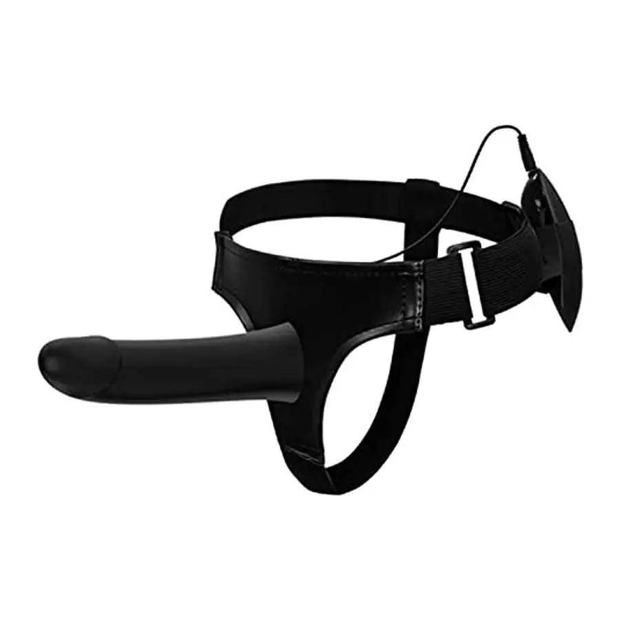 WEMAY Black Vibrating Dildo Strap-on Harness Wearable Dildos Flexible Silicone Hollow Shaft Dildo for Men Adult Sex Toys with Wi WEMAY Black Vibrating Dildo Strap-on Harness Wearable Dildos Flexible Silicone Hollow Shaft Dildo for Men Adult Sex Toys with Wi