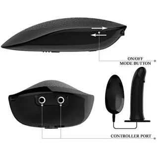 WEMAY Black Vibrating Dildo Strap-on Harness Wearable Dildos Flexible Silicone Hollow Shaft Dildo for Men Adult Sex Toys with Wi