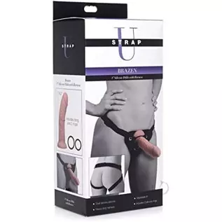 Brazen 8 inch Silicone Dildo with Harness