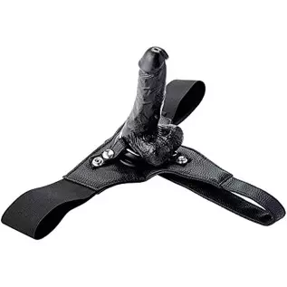 Shots - Ouch! Realistic - 7 Inch - Strap-On - Black, Black