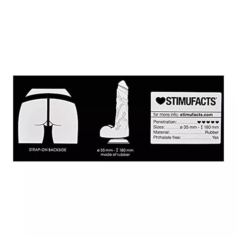 Shots - Ouch! Realistic - 7 Inch - Strap-On - Black, Black