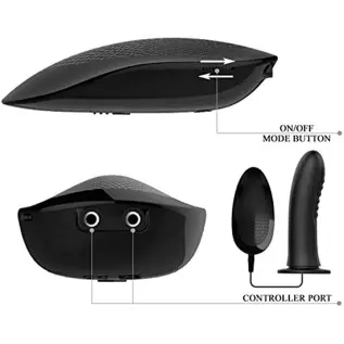 WEMAY Strap-on Sex Harness Vibrating Dildo, Flexible Silicone Hollow Dildos for Men Adult Sex Toy with Wired Remote Control, Bla