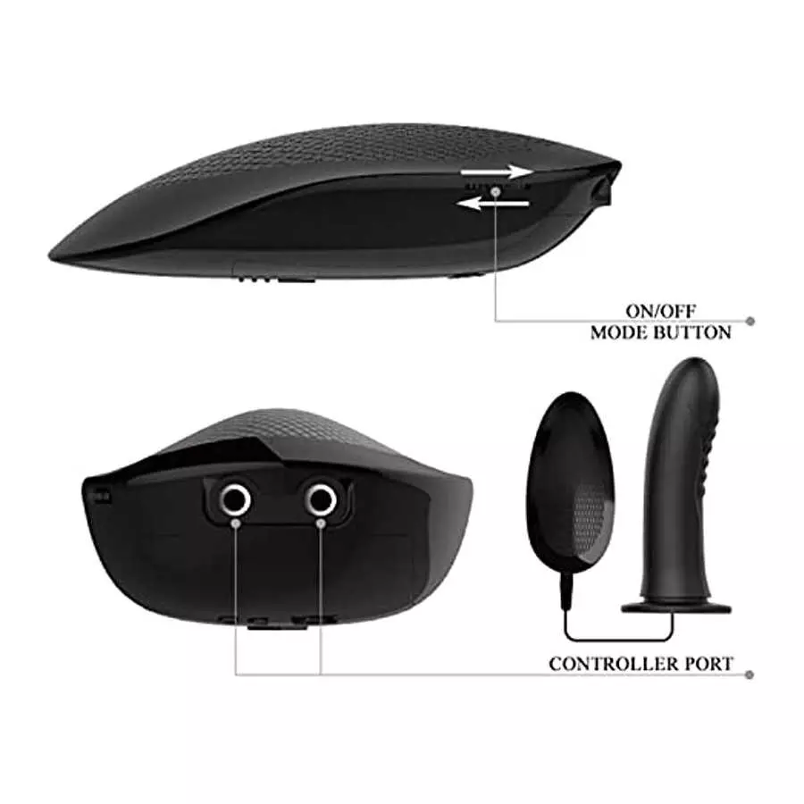 WEMAY Strap-on Sex Harness Vibrating Dildo, Flexible Silicone Hollow Dildos for Men Adult Sex Toy with Wired Remote Control, Bla