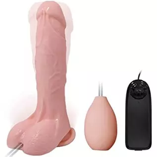 Realistic Squirting Vibration Dildo with Strong Suction Cup 7.6 Inches Flexible Anal Vibrator Adult Sex Toys
