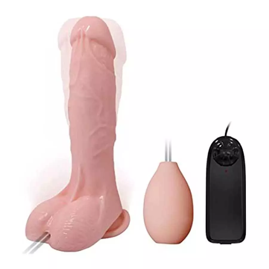 Realistic Squirting Vibration Dildo with Strong Suction Cup 7.6 Inches Flexible Anal Vibrator Adult Sex Toys