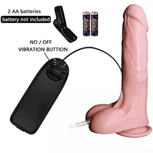 Realistic Squirting Vibration Dildo with Strong Suction Cup 7.6 Inches Flexible Anal Vibrator Adult Sex Toys