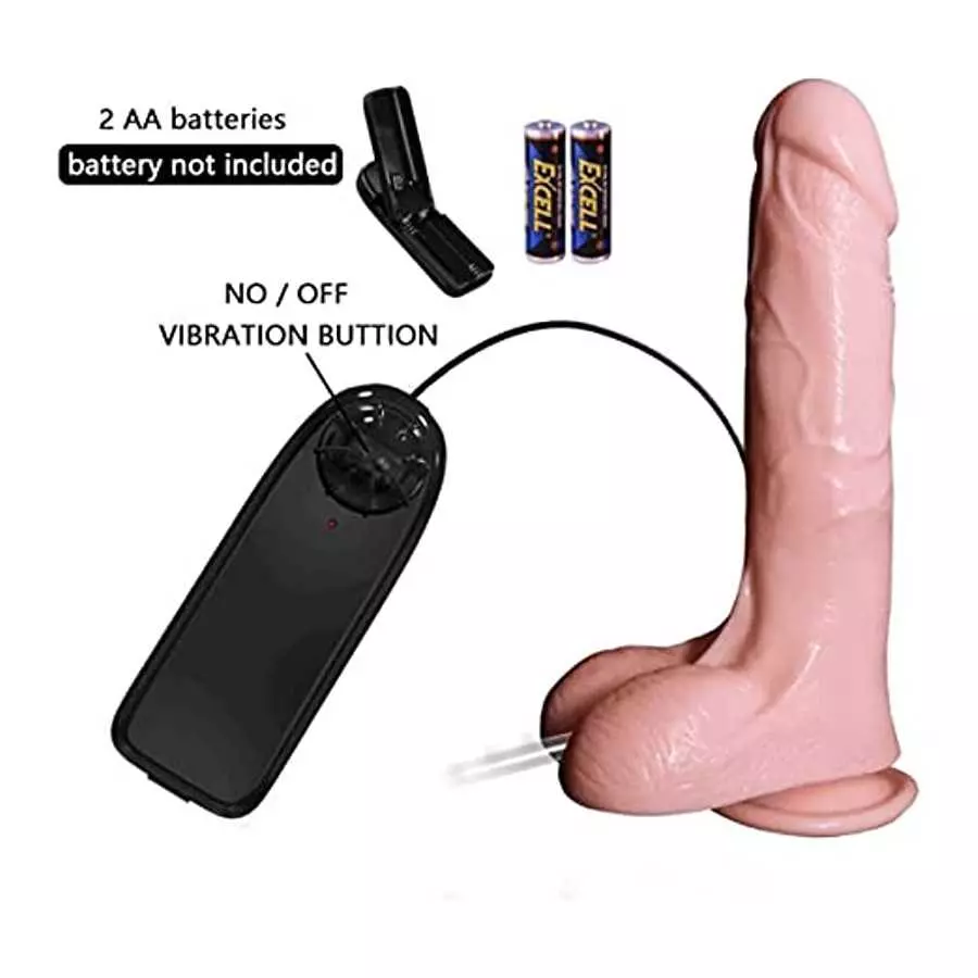 Realistic Squirting Vibration Dildo with Strong Suction Cup 7.6 Inches Flexible Anal Vibrator Adult Sex Toys