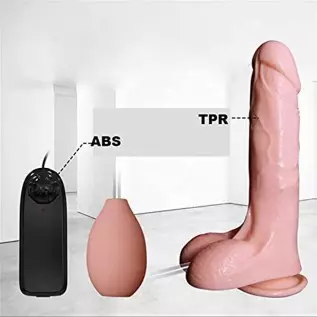 Realistic Squirting Vibration Dildo with Strong Suction Cup 7.6 Inches Flexible Anal Vibrator Adult Sex Toys