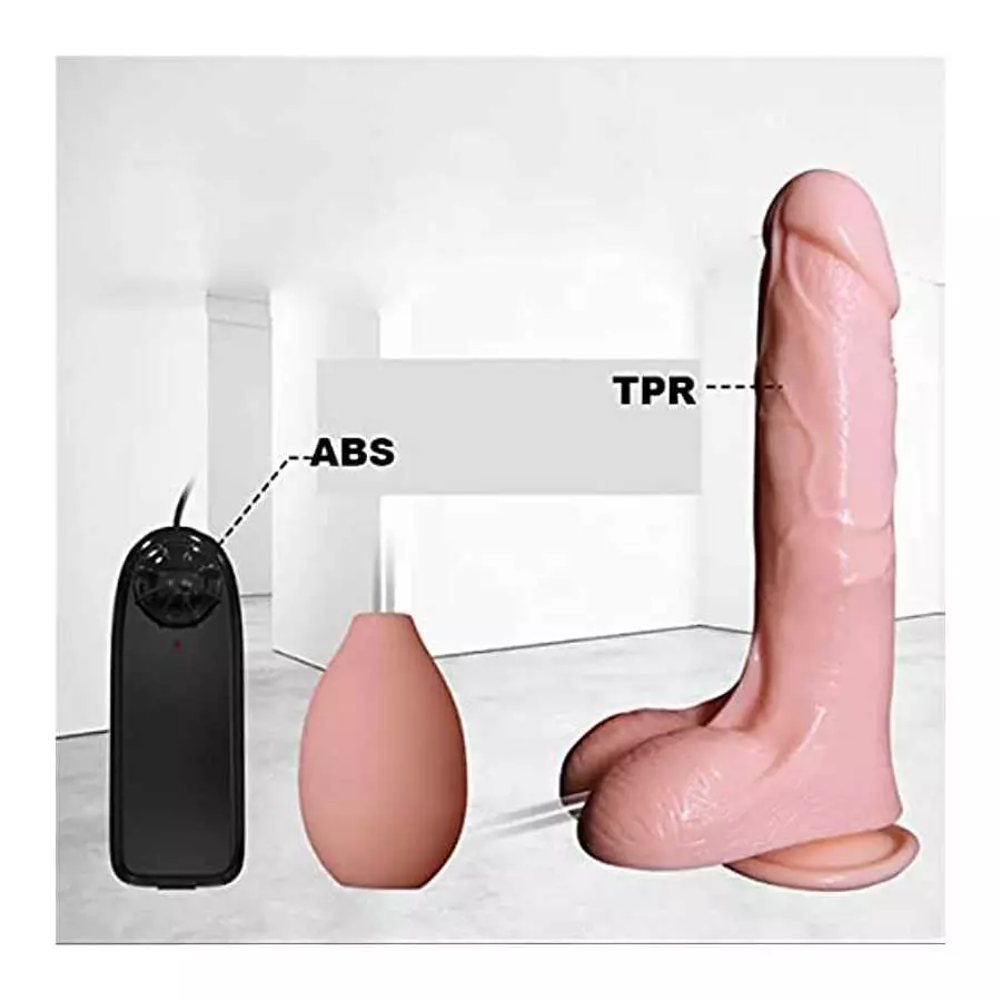 Realistic Squirting Vibration Dildo with Strong Suction Cup 7.6 Inches Flexible Anal Vibrator Adult Sex Toys