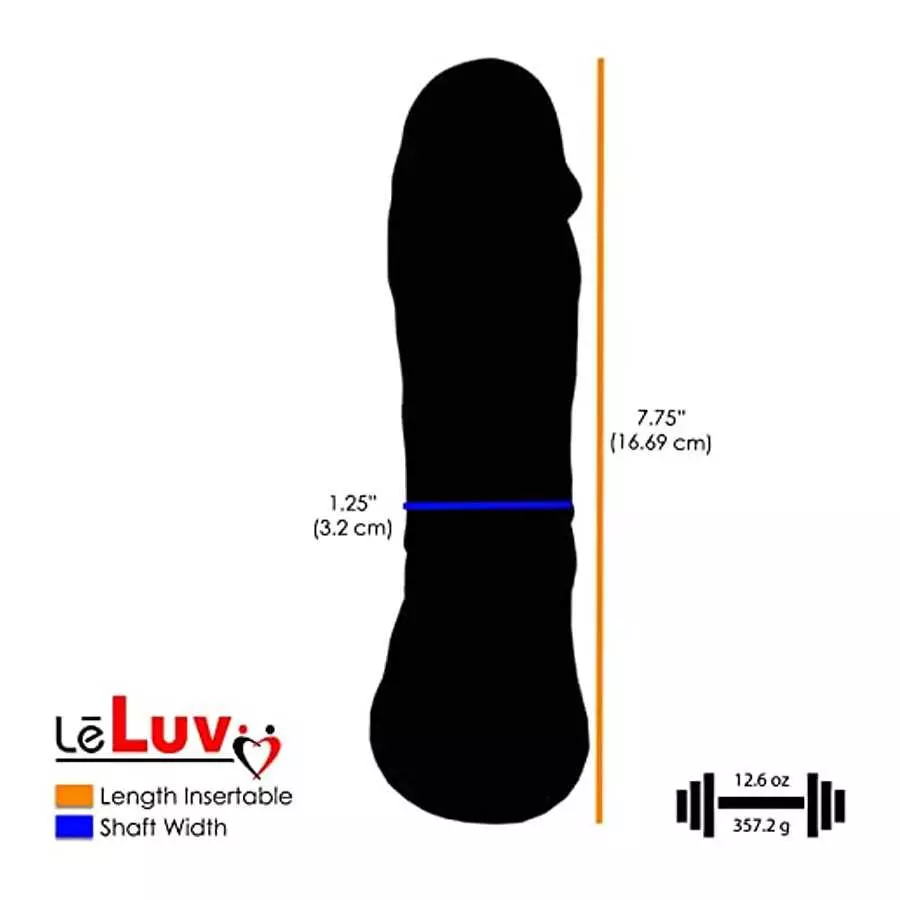 LeLuv Beige Strap On with Vibrating 7.75 Inch Dong on a Chrome-Detailed Adjustable Harness