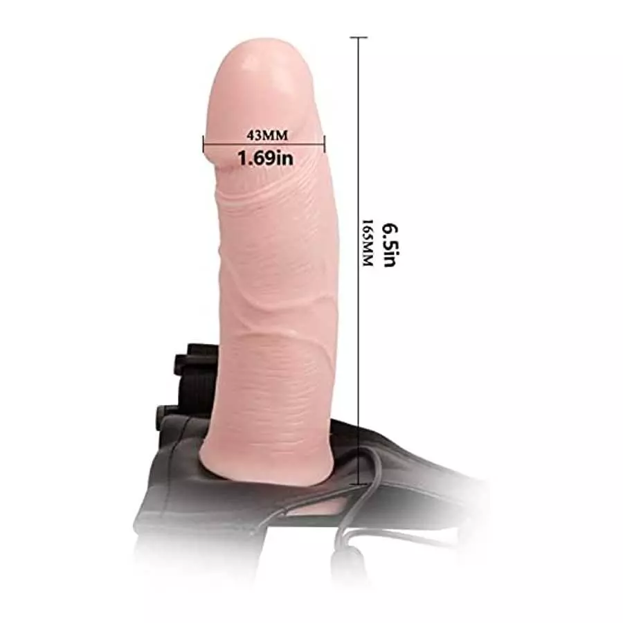 Strap-On Vibrating Dildo, Wearable Realistic Dildos with Remote Control Hollow Shaft Vibration Adult Sex Toys for Men