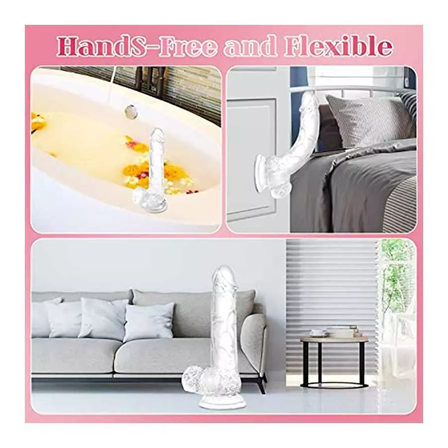7.3 inch Soft Realistic Dildo, Human Safety Material, with Powerful Suction Cups, Suitable for Women/Men/Gay, Adult Toys for Wom