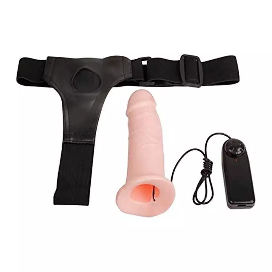 Strap-On Vibrating Dildo, Wearable Realistic Dildos with Remote Control Hollow Shaft Vibration Adult Sex Toys for Men