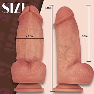 hyper realistic dildo 2.67'' Diameter Thick Huge Dildo, Realistic Silicone Dildos with Strong Suction Cup for Hands-Free and Ana