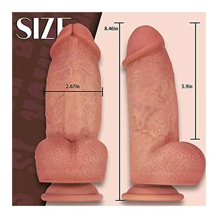 hyper realistic dildo 2.67'' Diameter Thick Huge Dildo, Realistic Silicone Dildos with Strong Suction Cup for Hands-Free and Ana