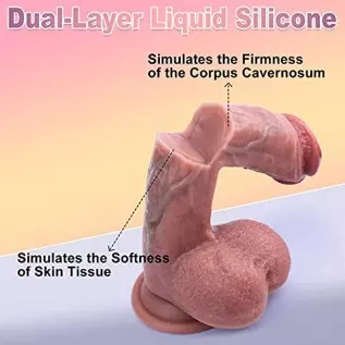 Realistic Dildos Feels Like Skin, Soft Silicone Anal Dildo with Strong Suction Cup for Hands-Free Play, Vlatne Dildo with Balls