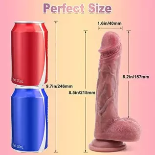 Realistic Dildos Feels Like Skin, Soft Silicone Anal Dildo with Strong Suction Cup for Hands-Free Play, Vlatne Dildo with Balls