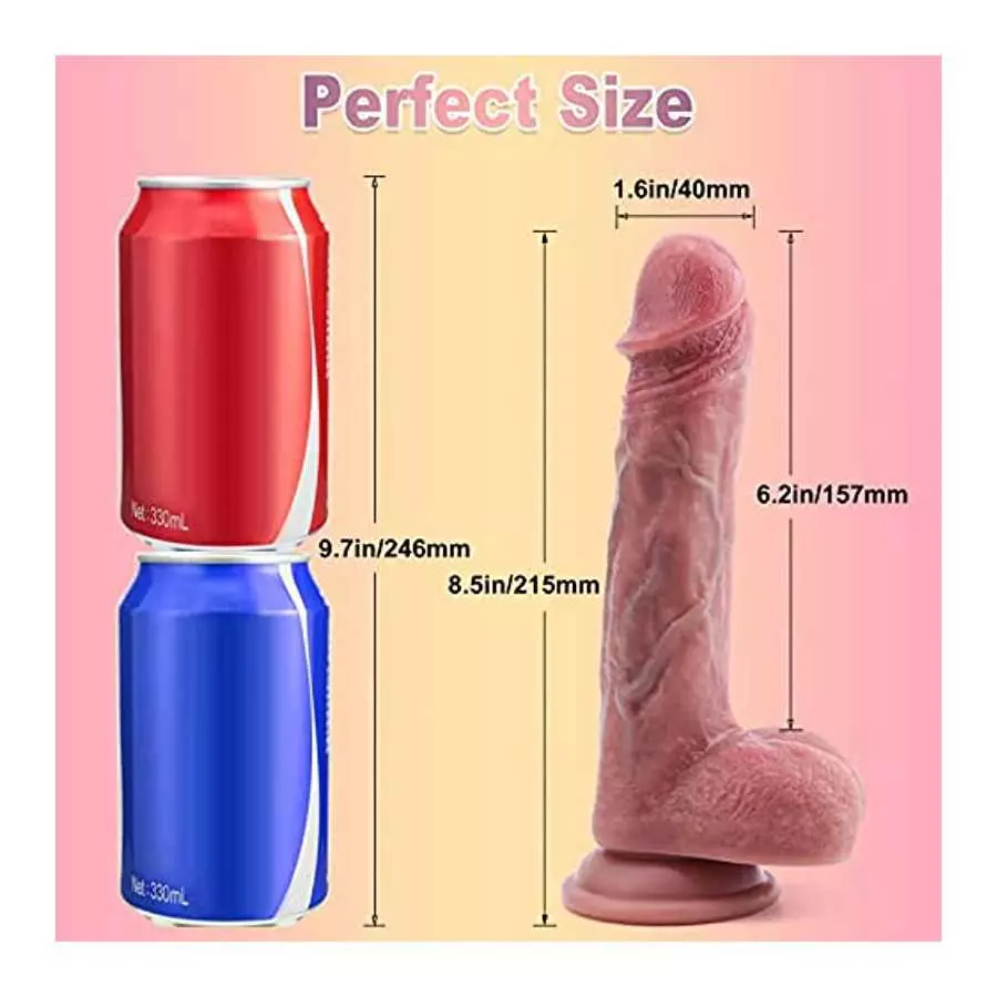 Realistic Dildos Feels Like Skin, Soft Silicone Anal Dildo with Strong Suction Cup for Hands-Free Play, Vlatne Dildo with Balls