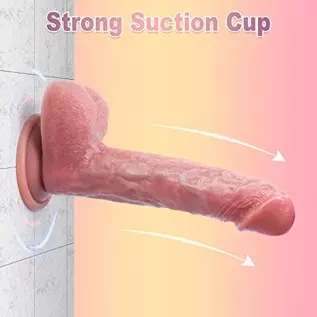 Realistic Dildos Feels Like Skin, Soft Silicone Anal Dildo with Strong Suction Cup for Hands-Free Play, Vlatne Dildo with Balls