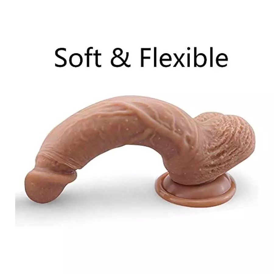 9 Inch Silicone Realistic Dildo Soft Large Dildos for Women with Strong Suction Cup for Hands-Free, Flexible Lifelike Dual Densi