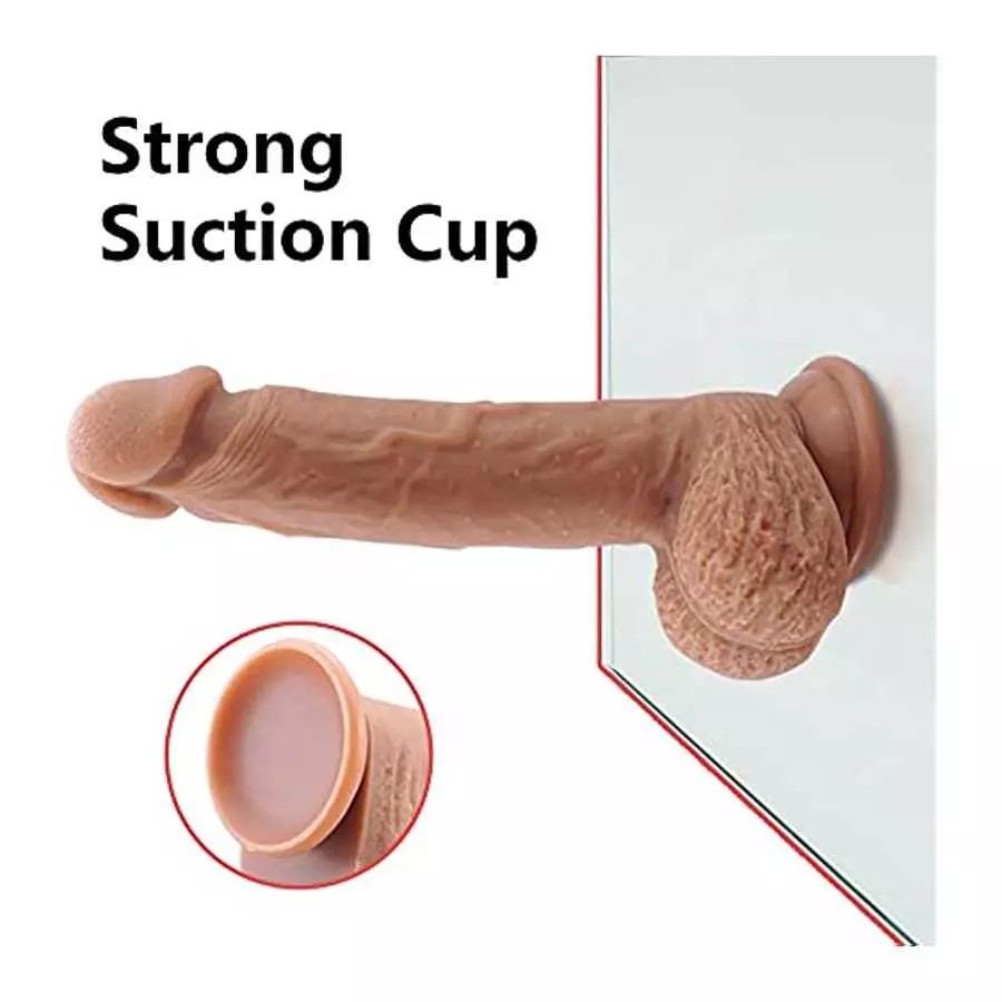 9 Inch Silicone Realistic Dildo Soft Large Dildos for Women with Strong Suction Cup for Hands-Free, Flexible Lifelike Dual Densi