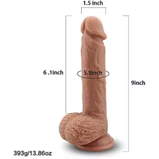 9 Inch Silicone Realistic Dildo Soft Large Dildos for Women with Strong Suction Cup for Hands-Free, Flexible Lifelike Dual Densi