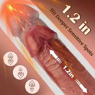 9.8" Thrusting Dildo Vibrator for Women, Realistic Vibrating Dildo with Remote Control 3 Telescopic & 5 Vibrations Modes, Silico