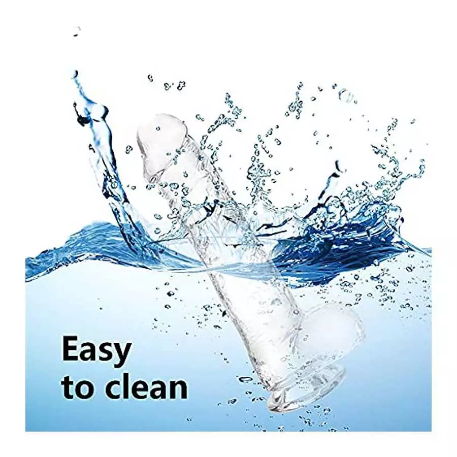 Realistic Dildo G Spot Stimulator- 8.2" Big Dildos with Suction Cup Adult Sex Toy for Women/Men/Gay, Flexible Clear Dildo for Wo