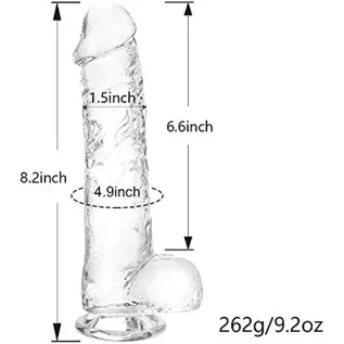 Realistic Dildo G Spot Stimulator- 8.2" Big Dildos with Suction Cup Adult Sex Toy for Women/Men/Gay, Flexible Clear Dildo for Wo Realistic Dildo G Spot Stimulator- 8.2" Big Dildos with Suction Cup Adult Sex Toy for Women/Men/Gay, Flexible Clear Dildo for Wo