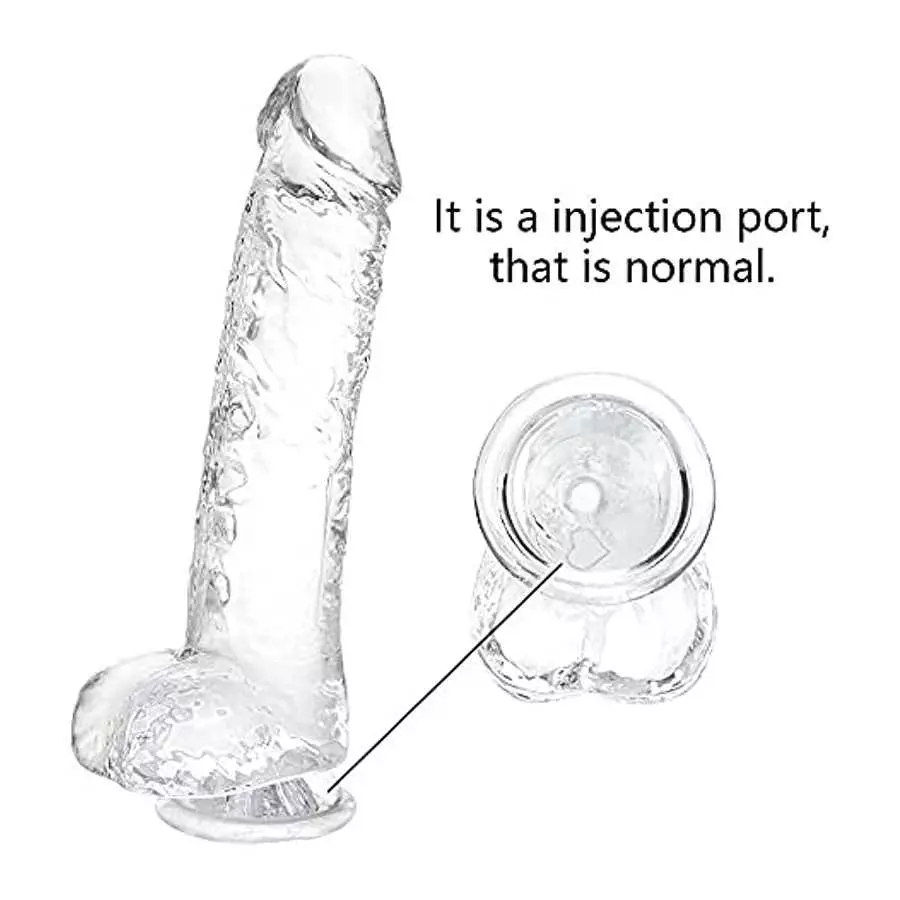 Realistic Dildo G Spot Stimulator- 8.2" Big Dildos with Suction Cup Adult Sex Toy for Women/Men/Gay, Flexible Clear Dildo for Wo
