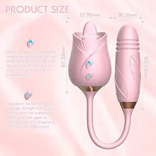 Purple Licking Rose Vibrator with Thrusting Dildo Purple Licking Rose Vibrator with Thrusting Dildo