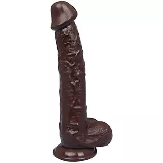10 inch Realistic Dildos, Big Lifelike Huge Penis with Strong Suction Cup for Hand-Free Play Vagina G-spot Anal Simulate, Brown