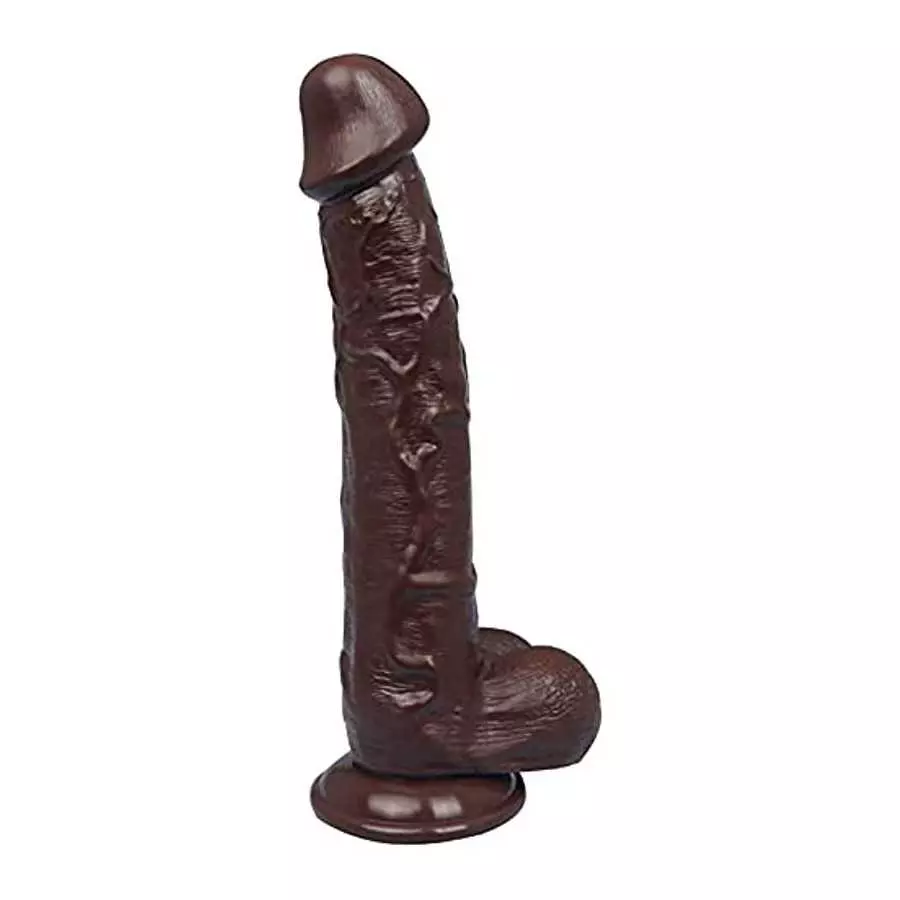 10 inch Realistic Dildos, Big Lifelike Huge Penis with Strong Suction Cup for Hand-Free Play Vagina G-spot Anal Simulate, Brown 10 inch Realistic Dildos, Big Lifelike Huge Penis with Strong Suction Cup for Hand-Free Play Vagina G-spot Anal Simulate, Brown