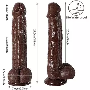 10 inch Realistic Dildos, Big Lifelike Huge Penis with Strong Suction Cup for Hand-Free Play Vagina G-spot Anal Simulate, Brown 10 inch Realistic Dildos, Big Lifelike Huge Penis with Strong Suction Cup for Hand-Free Play Vagina G-spot Anal Simulate, Brown
