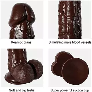 10 inch Realistic Dildos, Big Lifelike Huge Penis with Strong Suction Cup for Hand-Free Play Vagina G-spot Anal Simulate, Brown 10 inch Realistic Dildos, Big Lifelike Huge Penis with Strong Suction Cup for Hand-Free Play Vagina G-spot Anal Simulate, Brown