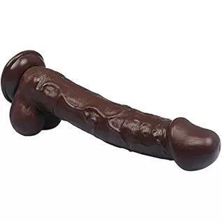 10 inch Realistic Dildos, Big Lifelike Huge Penis with Strong Suction Cup for Hand-Free Play Vagina G-spot Anal Simulate, Brown 10 inch Realistic Dildos, Big Lifelike Huge Penis with Strong Suction Cup for Hand-Free Play Vagina G-spot Anal Simulate, Brown