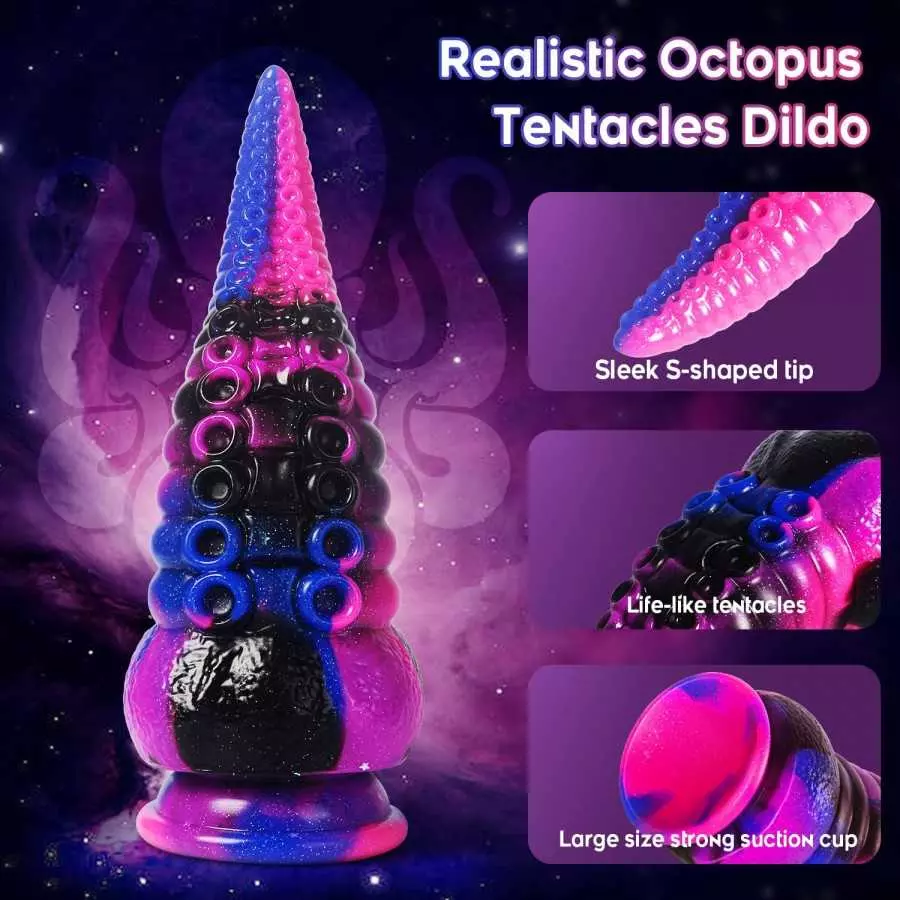 Tentacle Realistic Dildo for Women: 8.7" Big Anal Dildo with Strong Suction Cup, Huge Monster Liquid Silicone Anal Plug Prostate