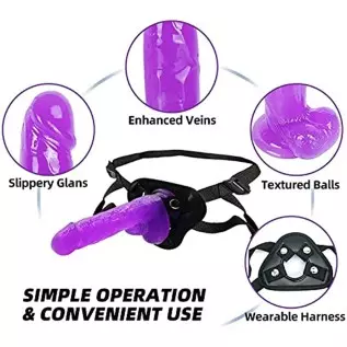 Strap on Dildo with Harness, Wearable Realistic Silicone Dildo Adult Sex Toy for Female Masturbation Women Lesbian Couples and G