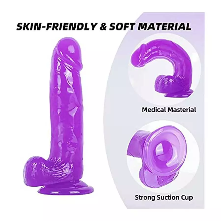 Strap on Dildo with Harness, Wearable Realistic Silicone Dildo Adult Sex Toy for Female Masturbation Women Lesbian Couples and G