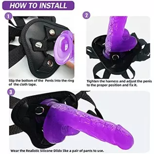 Strap on Dildo with Harness, Wearable Realistic Silicone Dildo Adult Sex Toy for Female Masturbation Women Lesbian Couples and G
