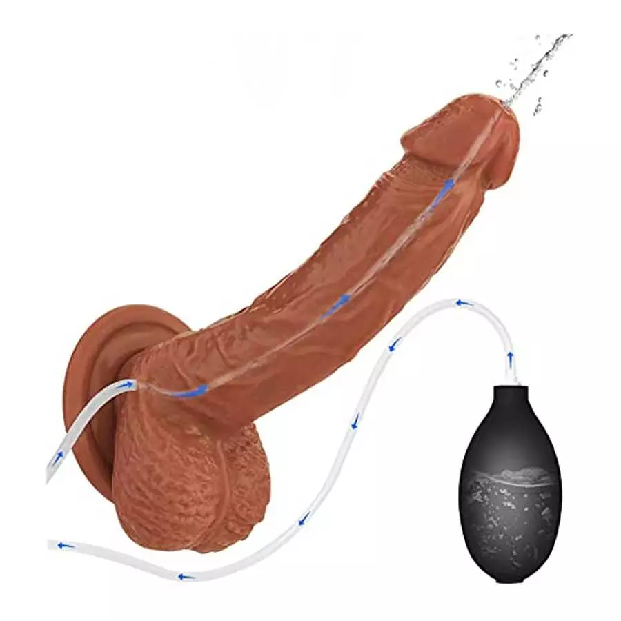 Realistic Squirting Dildo Ejaculating Penis for Beginners with Strong Suction Cup for Hands-Free Play,Soft Dildo with Curved Sha Realistic Squirting Dildo Ejaculating Penis for Beginners with Strong Suction Cup for Hands-Free Play,Soft Dildo with Curved Sha