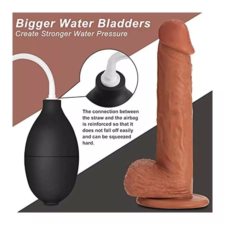 Realistic Squirting Dildo Ejaculating Penis for Beginners with Strong Suction Cup for Hands-Free Play,Soft Dildo with Curved Sha