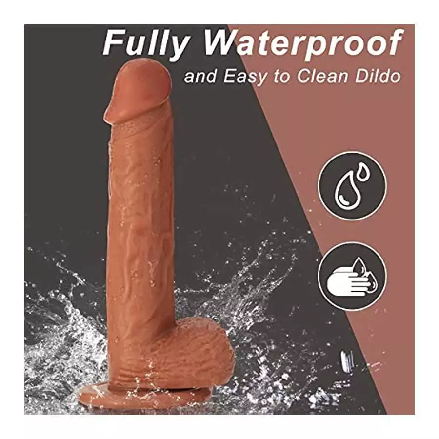 Realistic Squirting Dildo Ejaculating Penis for Beginners with Strong Suction Cup for Hands-Free Play,Soft Dildo with Curved Sha