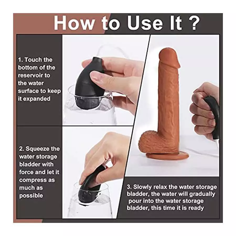 Realistic Squirting Dildo Ejaculating Penis for Beginners with Strong Suction Cup for Hands-Free Play,Soft Dildo with Curved Sha
